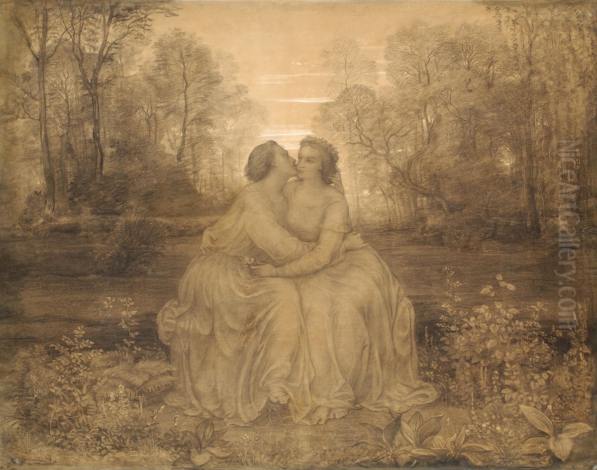 Amour Oil Painting by Louis Janmot