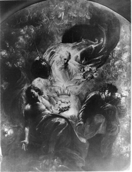 Holy Trinity Oil Painting by Michael Willmann