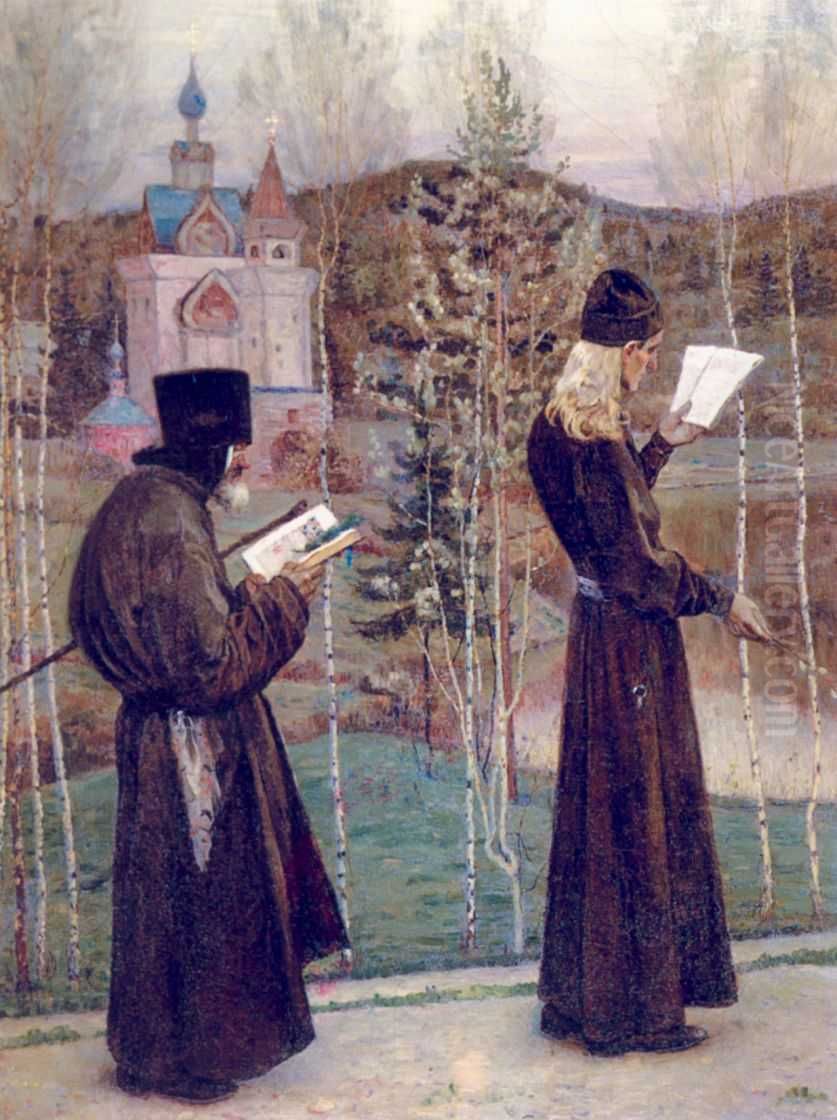 Under Blagovest Oil Painting by Mikhail Nesterov