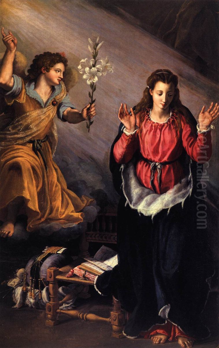 Annunciation Oil Painting by Alessandro Allori