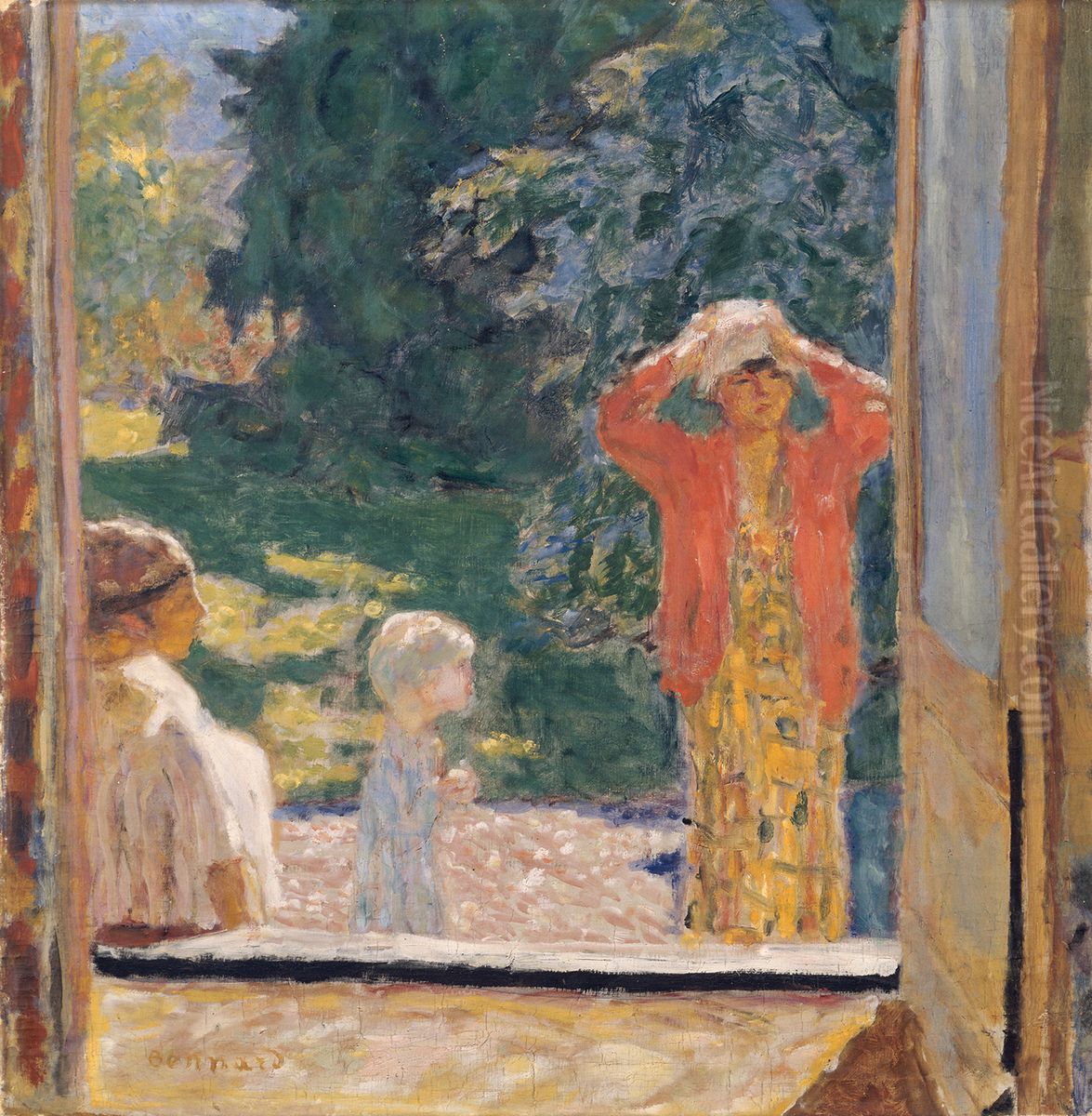 Devant la fenetre au Grand-Lemps Oil Painting by Pierre Bonnard