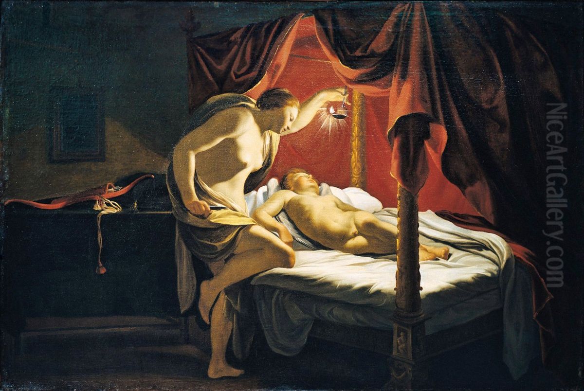 Psyche et l'amour Oil Painting by Simon Vouet