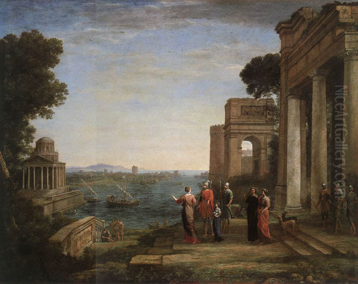 Aeneas's Farewell to Dido in Carthago Oil Painting by Claude Lorrain (Claude Gellee)