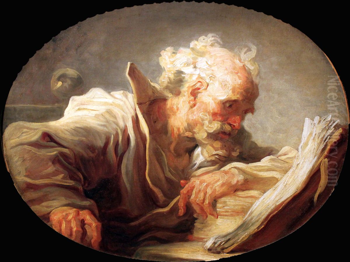 Filosof (Svatoj Ieronim?) Oil Painting by Jean-Honore Fragonard