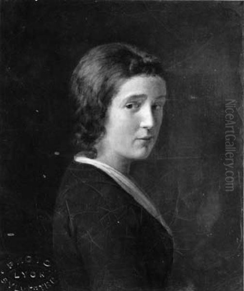 Portrait de jeune femme Oil Painting by Jean-Michel Grobon
