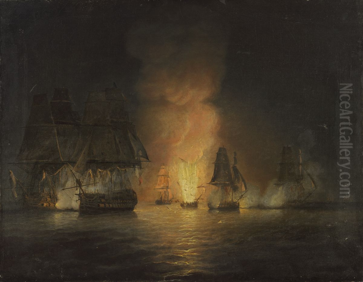 HMS 'Victorious' Taking the 'Rivoli', 22 February 1812 Oil Painting by Thomas Luny