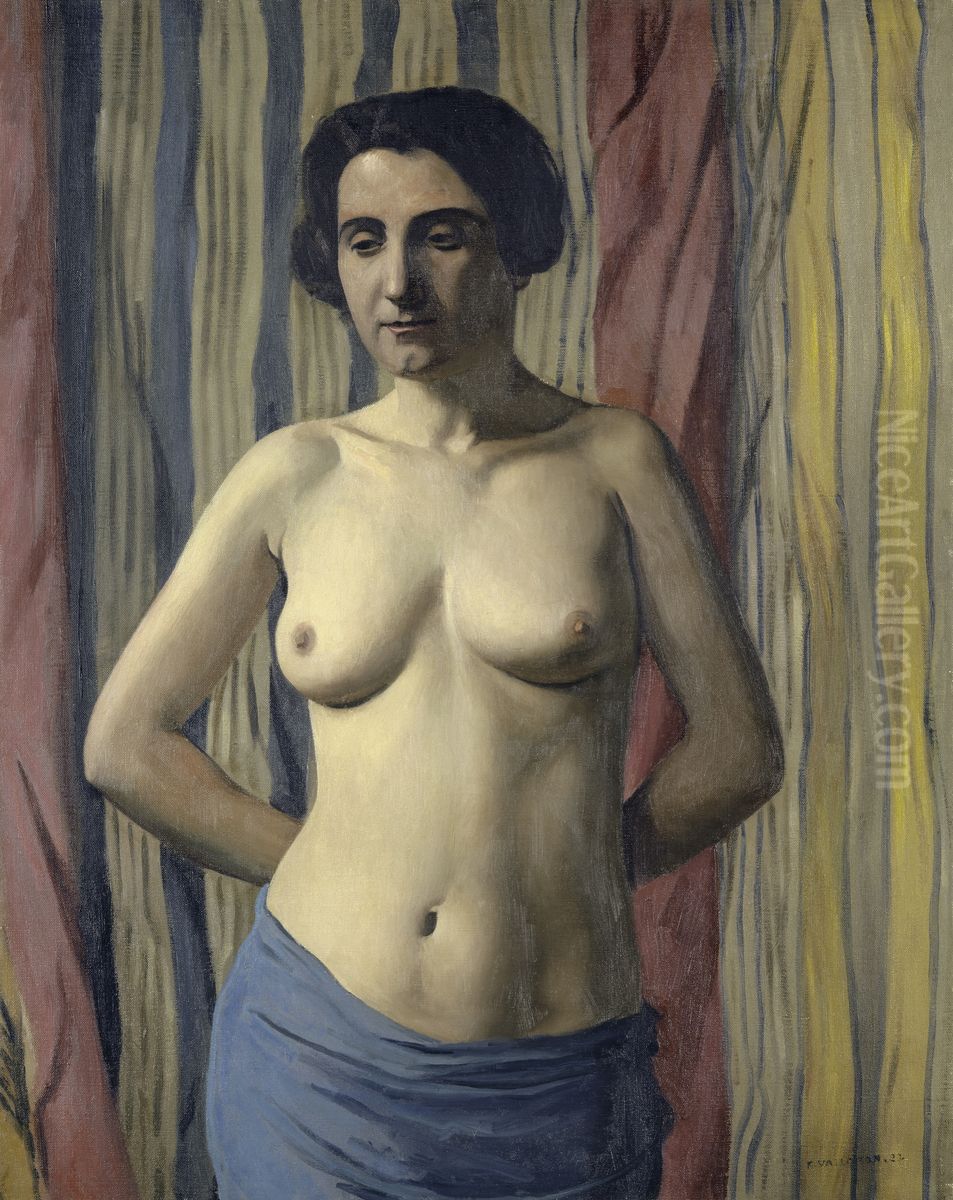 Nude with Blue Sash Oil Painting by Felix Vallotton