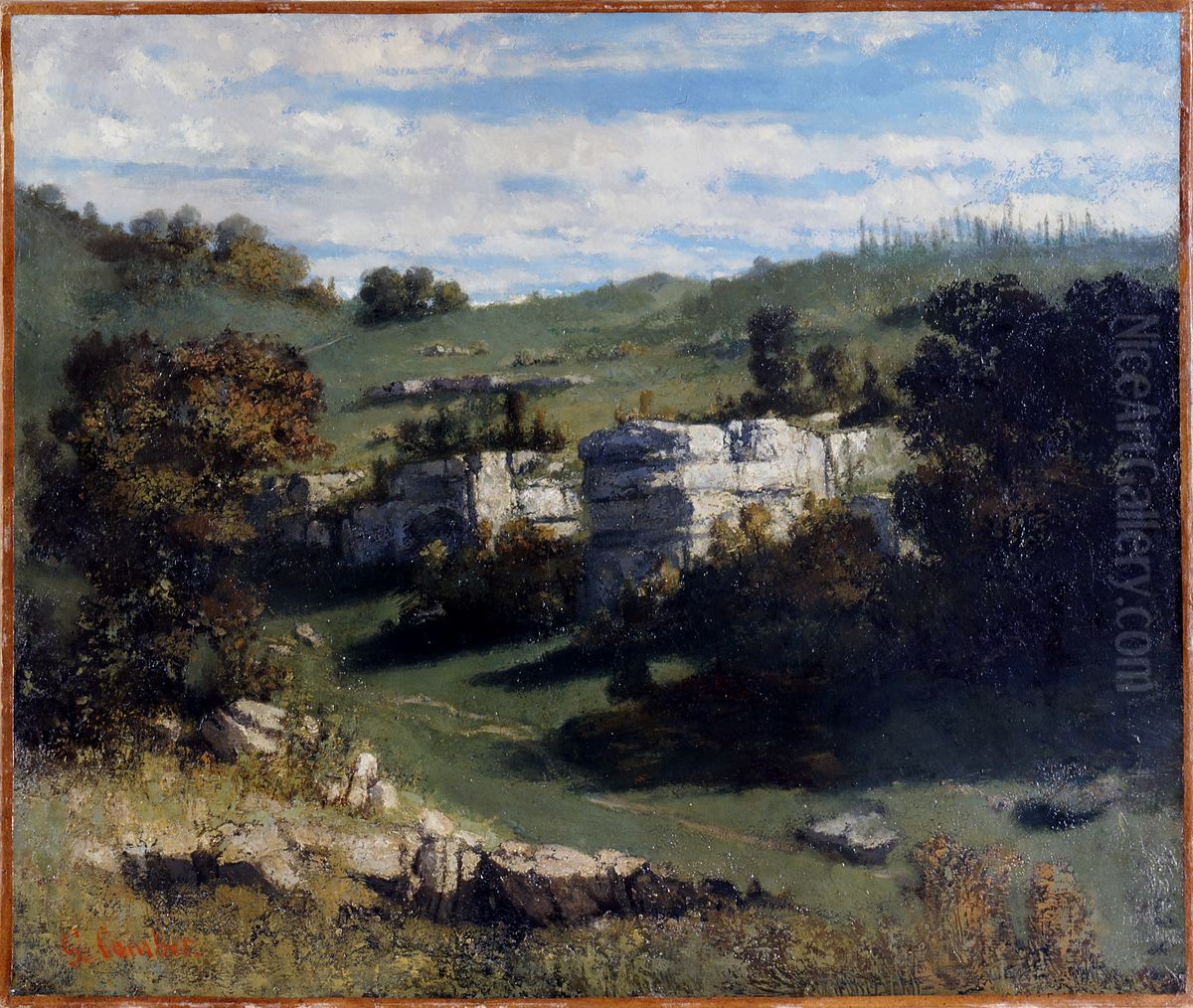 Landschaft des Jura Oil Painting by Gustave Courbet