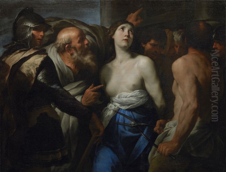 Martyrdom of St Agatha Oil Painting by Andrea Vaccaro