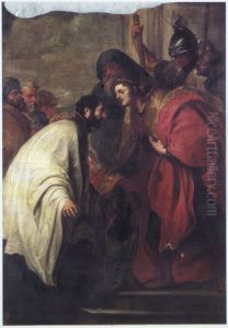Jesuit missionary Francis Xavier before a king