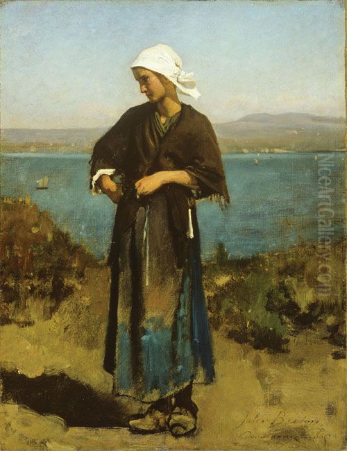 By the seaside Oil Painting by Jules Breton