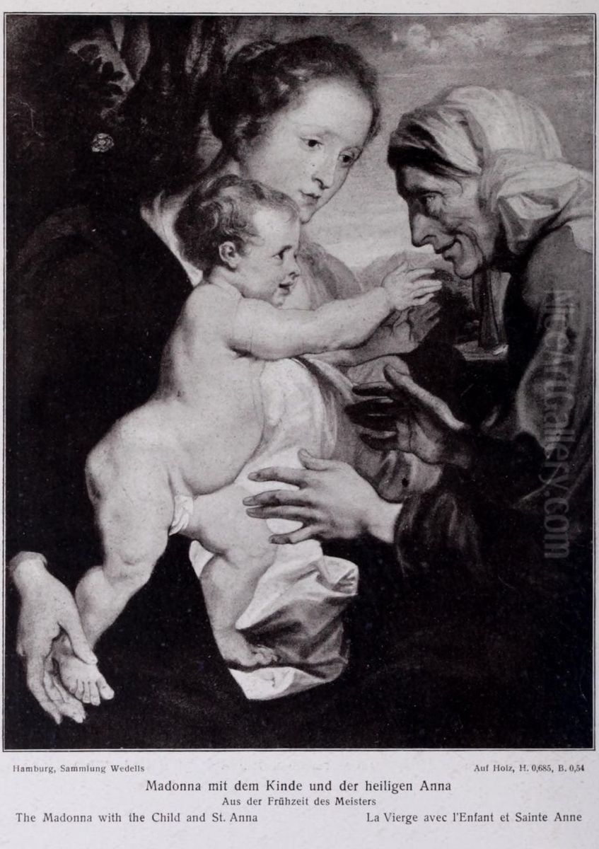 The Virgin and Child with Saint Anne Oil Painting by Sir Anthony Van Dyck
