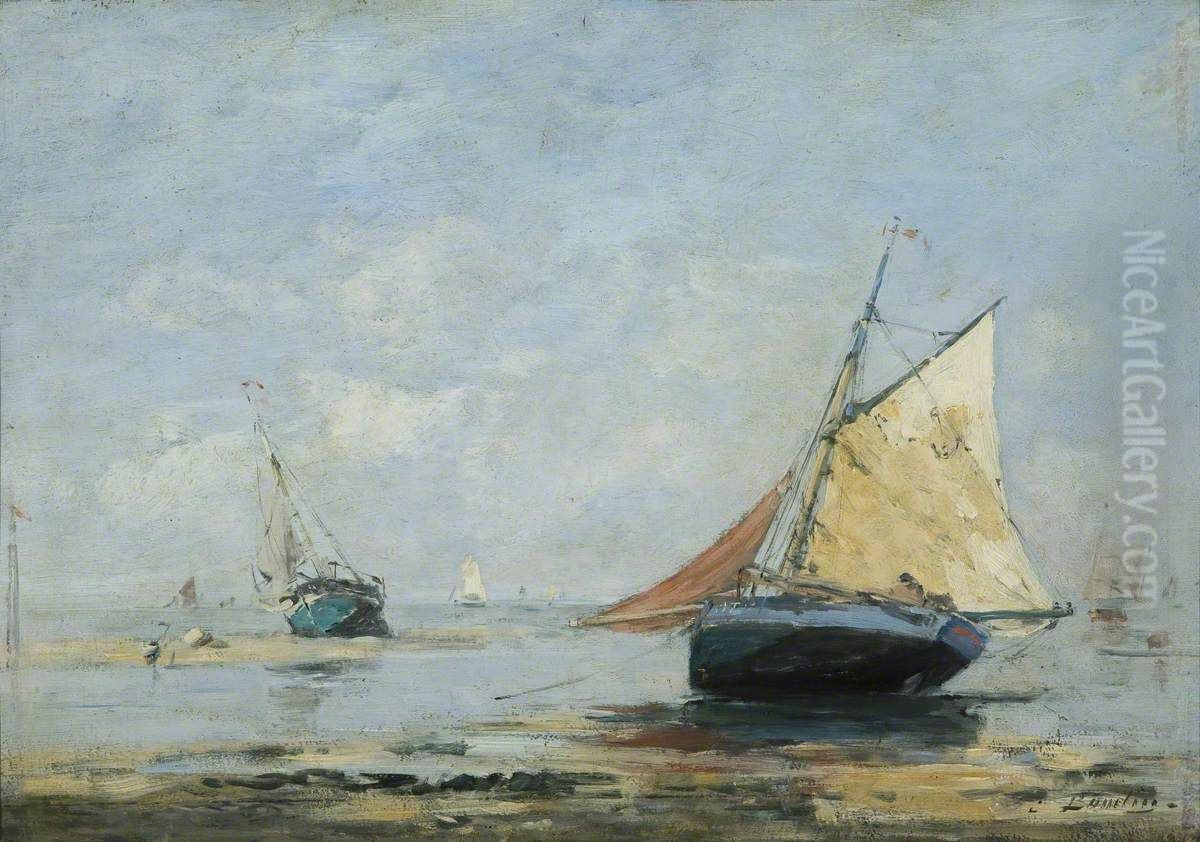 Environs de Trouville Oil Painting by Eugene Louis Boudin