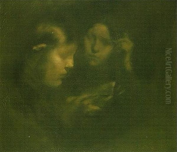 Reading. Oil Painting by Eugene Carriere