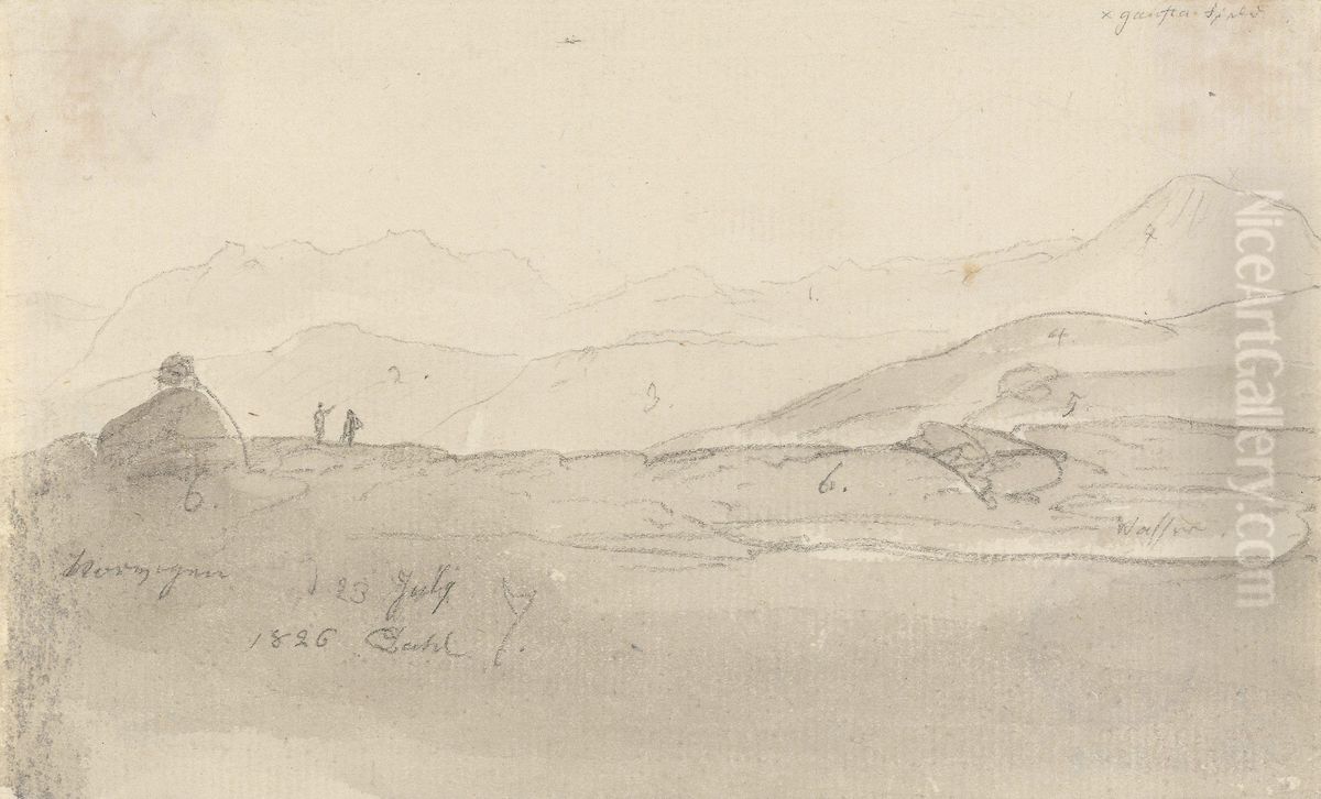 Utsikt mot Gausta Oil Painting by Johan Wilhelm Ludwig Dahl