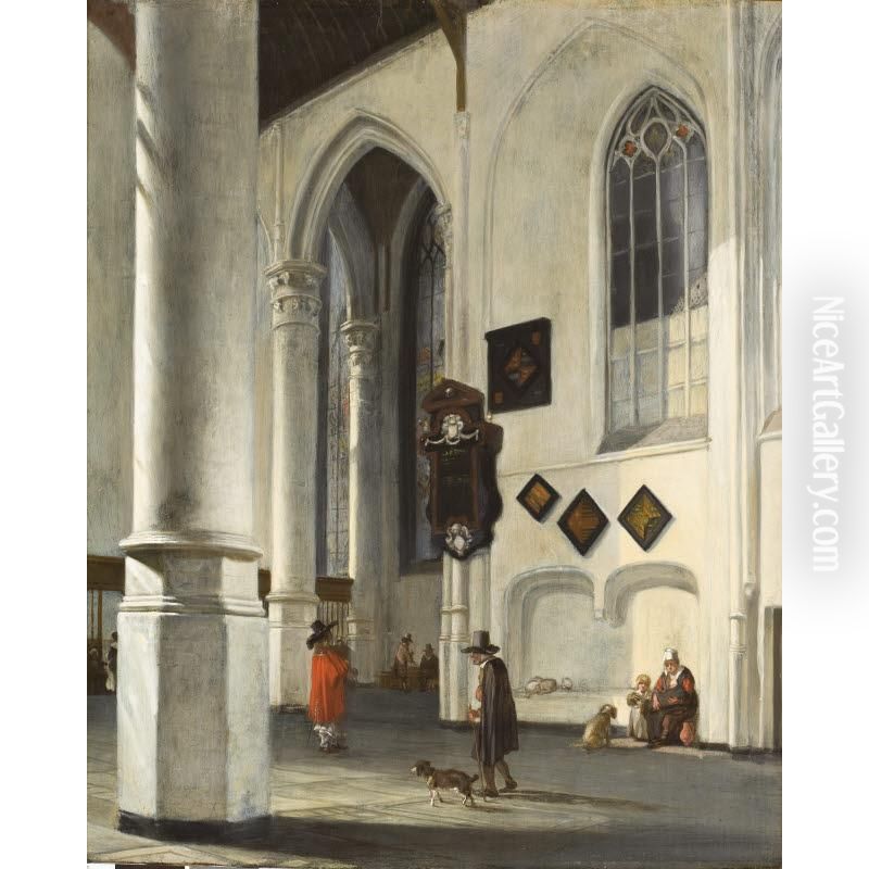 Interior of the Old Church at Delft Oil Painting by Emanuel de Witte