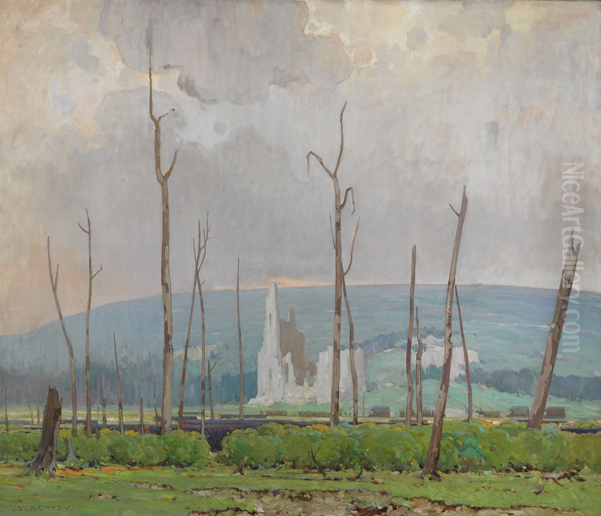 Ablain St-Nazaire Oil Painting by John William Beatty