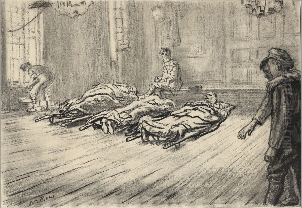 Inside the Main Dressing Station. 1st Canadian Field Ambulance Oil Painting by Muirhead Bone