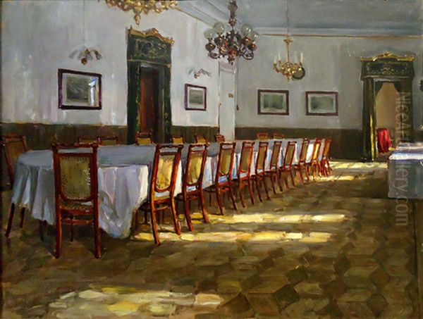 <<Stolovaa v Carskoj Stavke>> Oil Painting by Ivan Dryapachenko