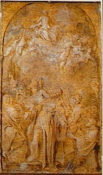 St. Augustine contemplating the Trinity Oil Painting by Sir Anthony Van Dyck