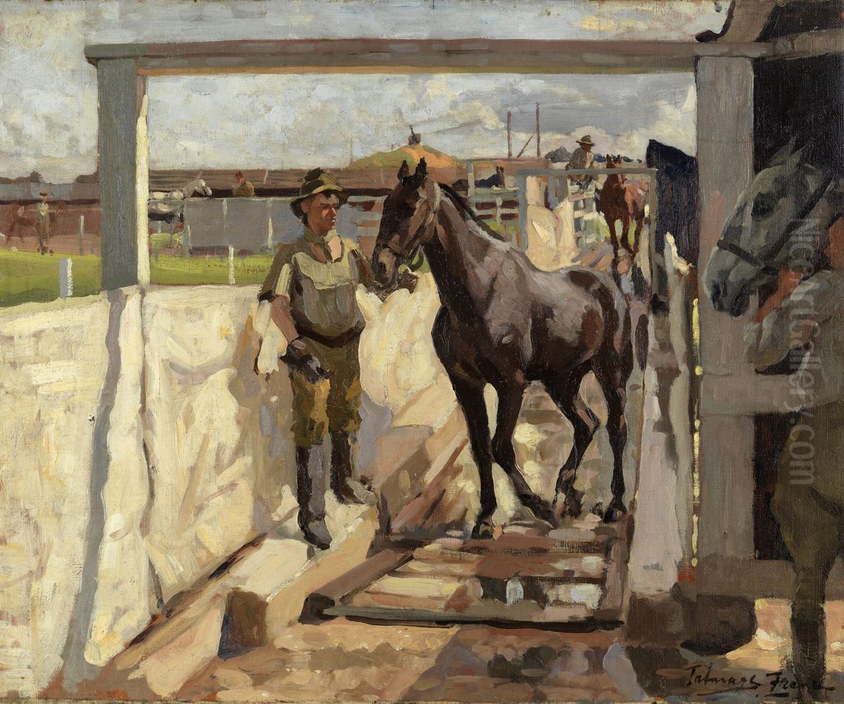 The Sulphur Dip for Mange Oil Painting by Algernon Talmage