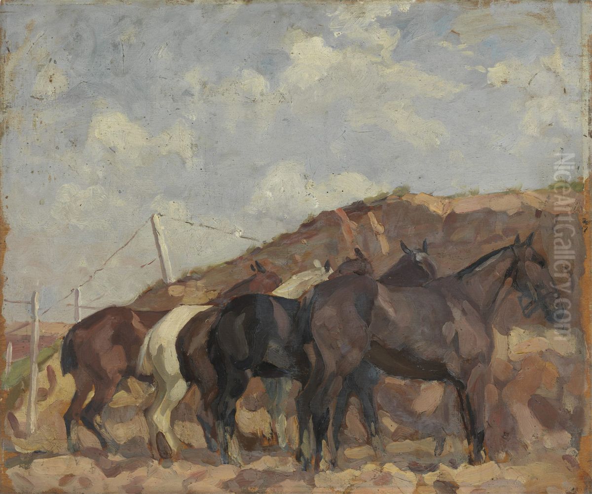 IN THE MUD Oil Painting by Algernon Talmage