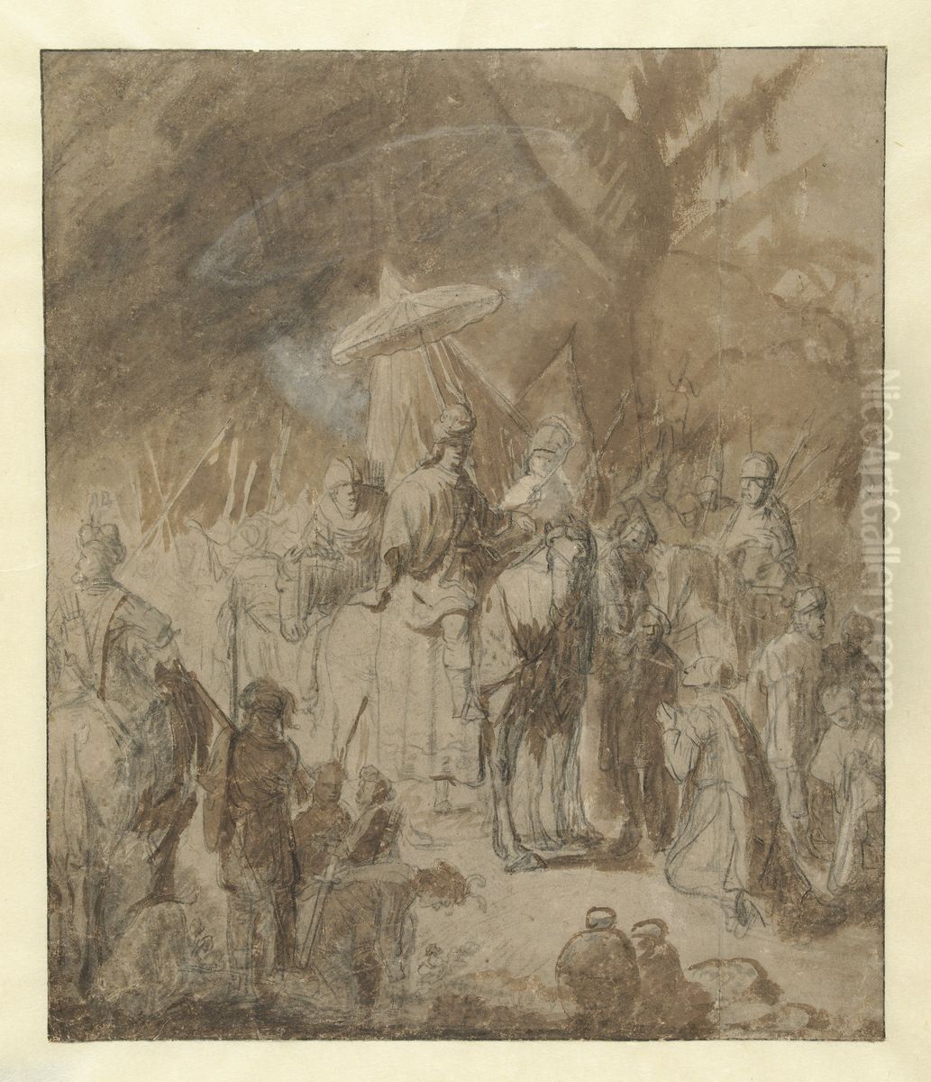 Offering of Abigail Oil Painting by Jan Victors