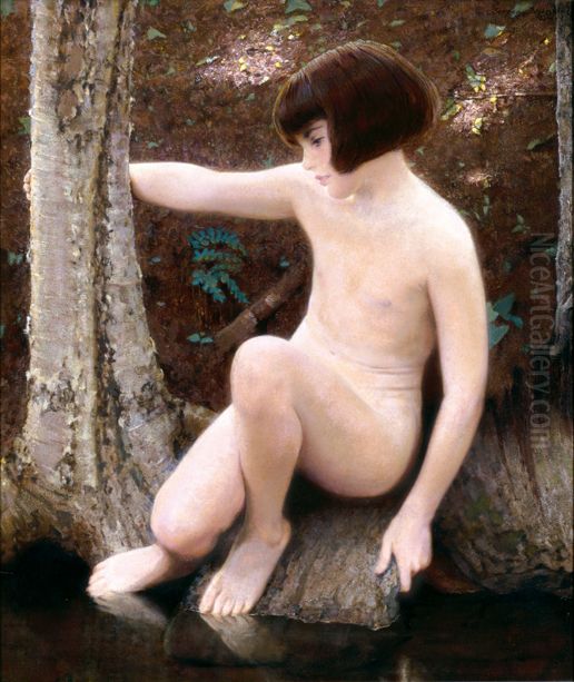 A Child Oil Painting by William Sergeant Kendall