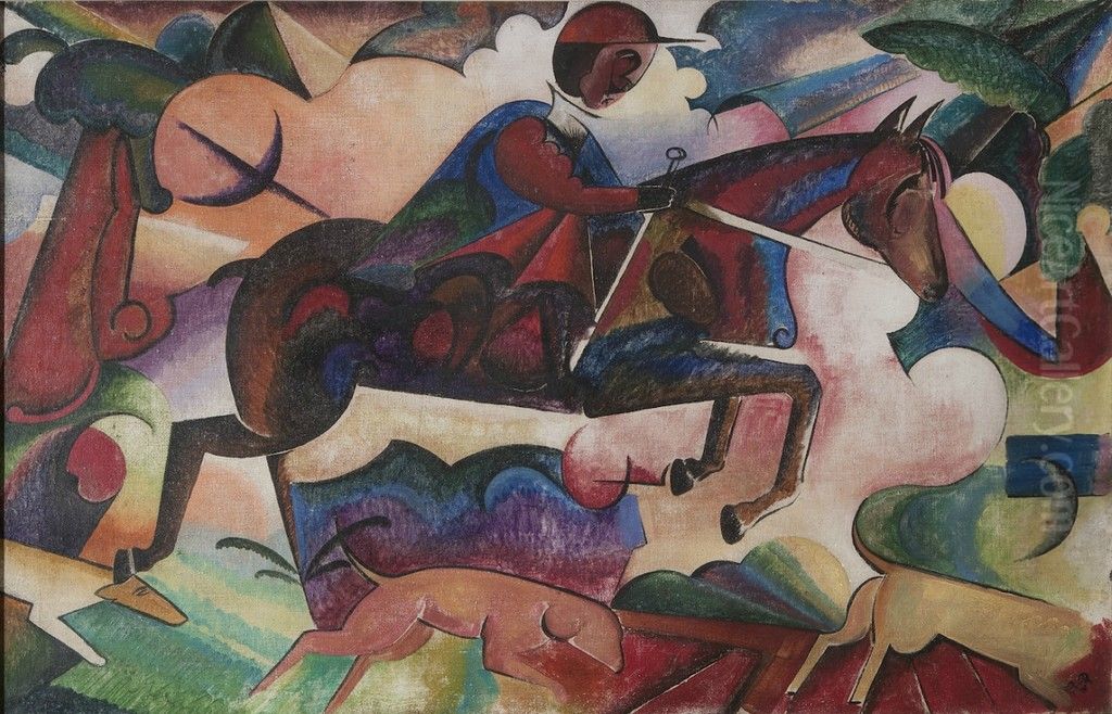 Rider Oil Painting by Vladimir Baranov-Rossine