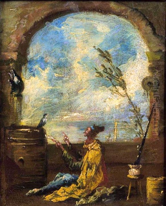 il poeta e l'uccello Oil Painting by Alessandro Magnasco