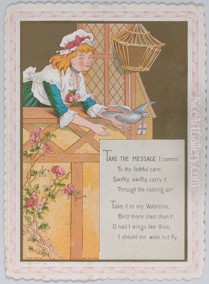 Valentine Oil Painting by Kate Greenaway