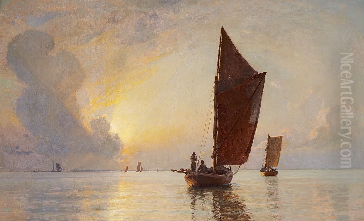 Sunrise, Drogden Oil Painting by Christian Molsted