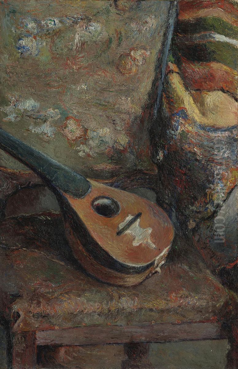 Mandoline sur une chaise Oil Painting by Paul Gauguin