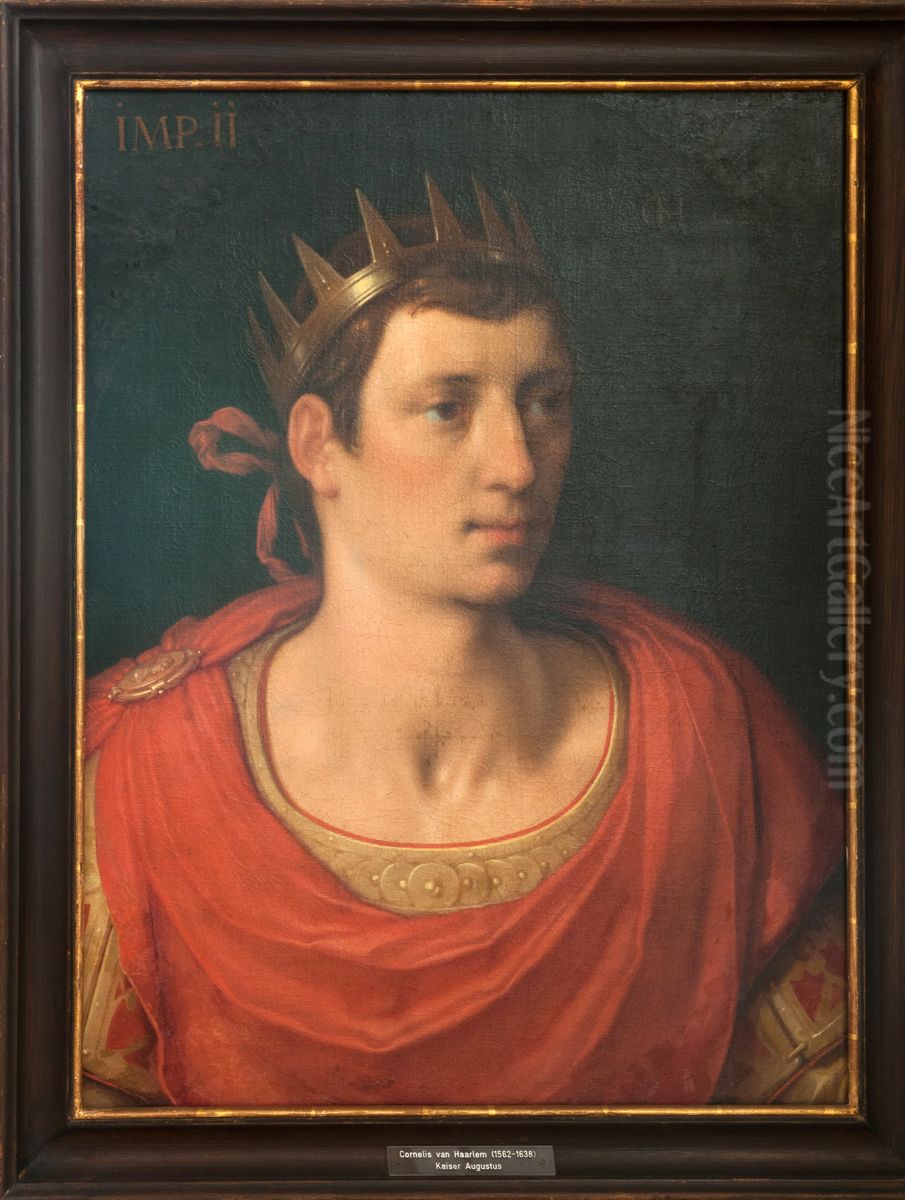 Portrait of the Emperor Augustus Oil Painting by Cornelis van Haarlem
