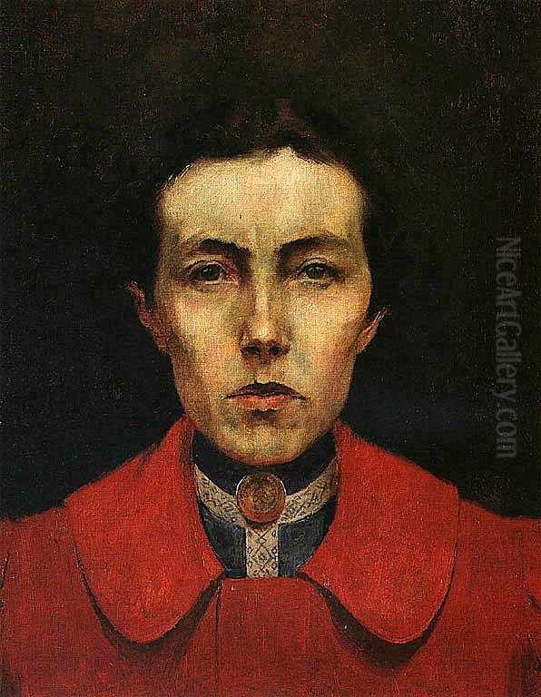 Autorretrato de Aurelia de Sousa Oil Painting by Aurelia Maria De Souza