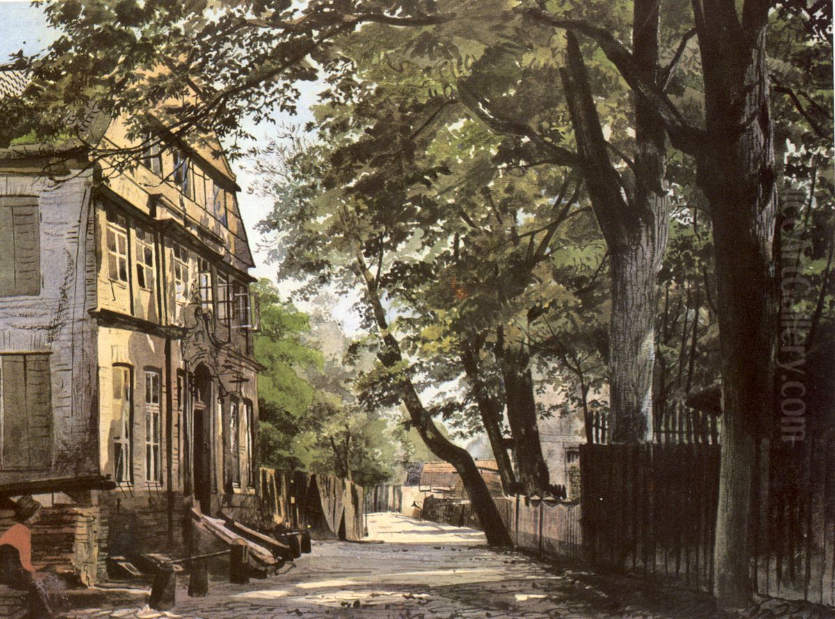 Hamburg Stadtdeich 9 Oil Painting by Ebba Tesdorpf