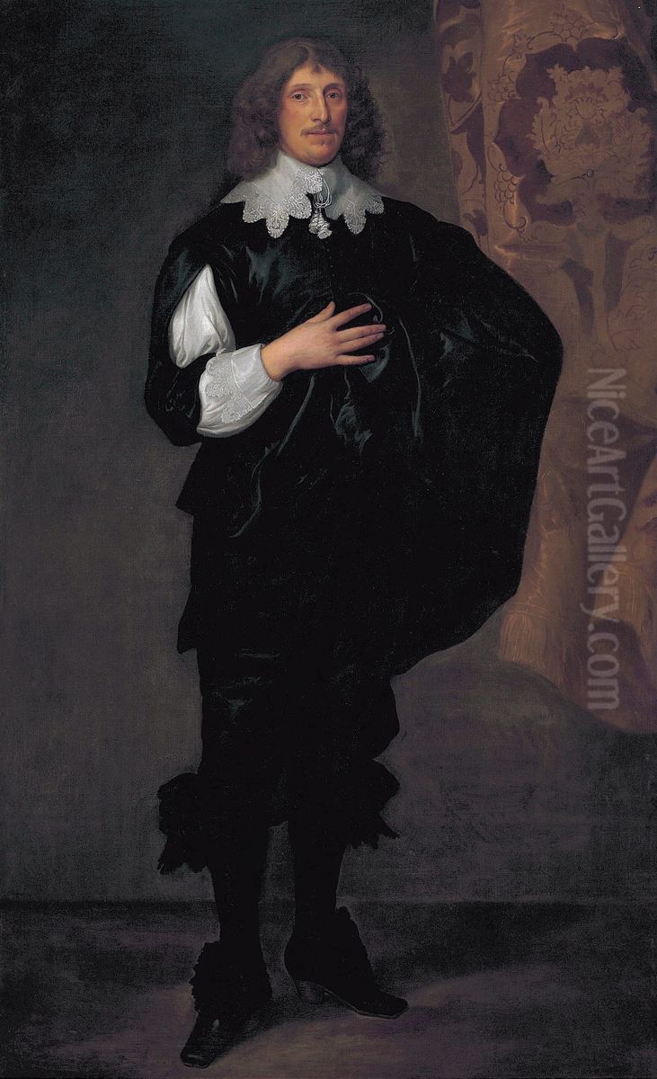 Portrait of Sir Basil Dixwell, 1st Baronet of Tirlingham (1585-1642) Oil Painting by Anthony van Dyckand workshop