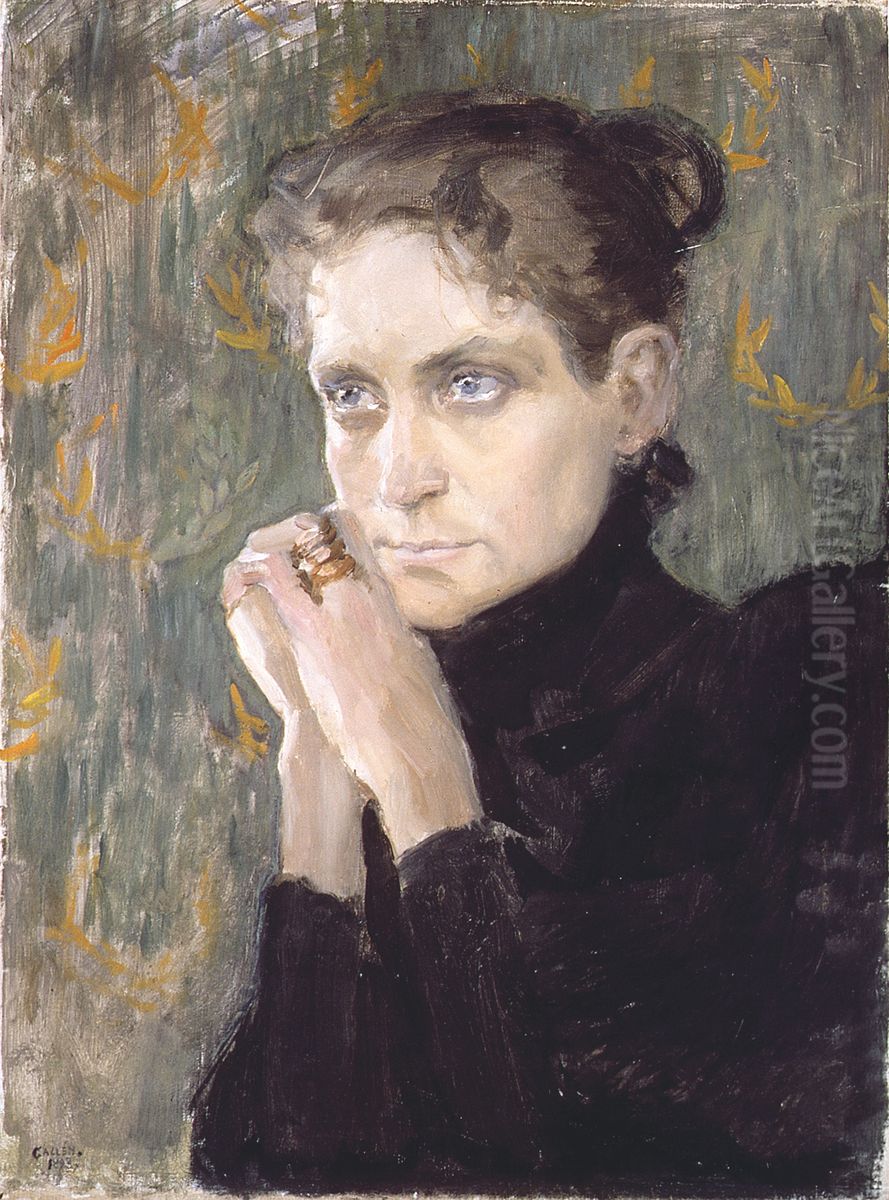 Portrait of the Actress Ida Aalberg Oil Painting by Akseli Valdemar Gallen-Kallela