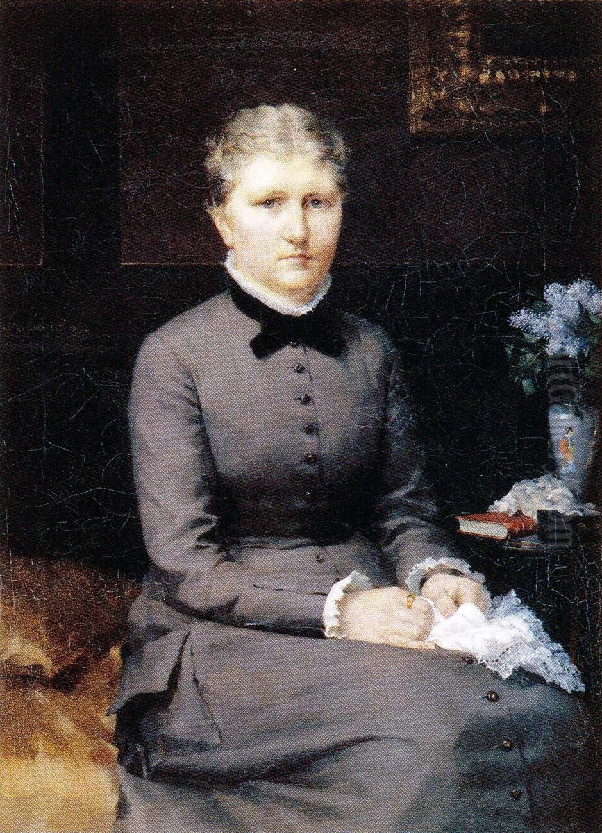 Ida Aspelin-Haapkylan muotokuva Oil Painting by Albert Edelfelt
