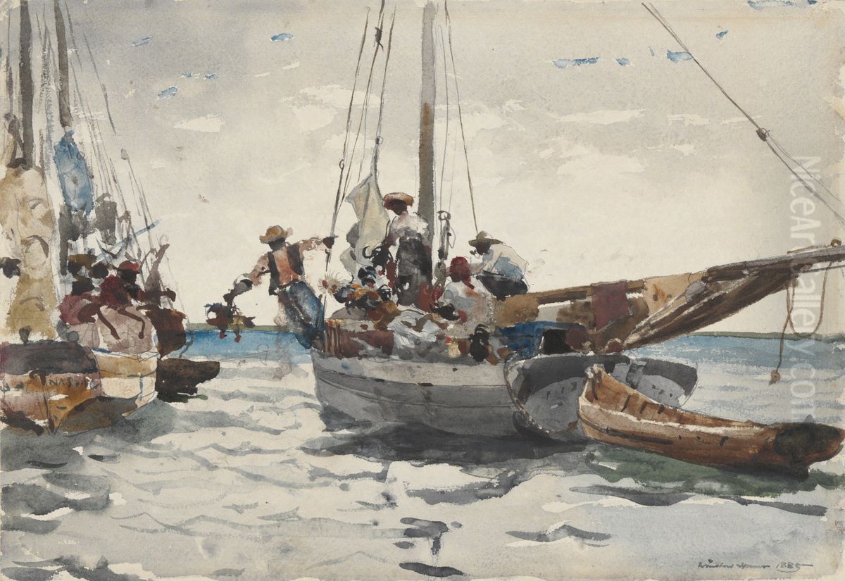 Market Scene, Nassau Oil Painting by Winslow Homer
