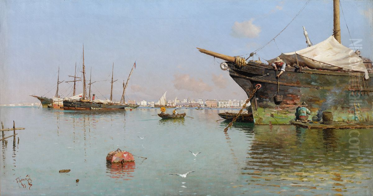 Puerto Oil Painting by Guillermo Gomez Gil