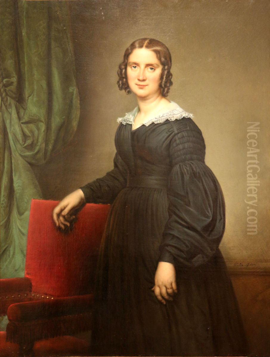 Portrait of Madame Guerin. Oil Painting by Jean-Baptiste Paulin Guerin