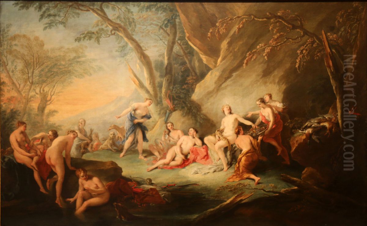Le Bain de Diane. Oil Painting by Jean-Baptiste van Loo