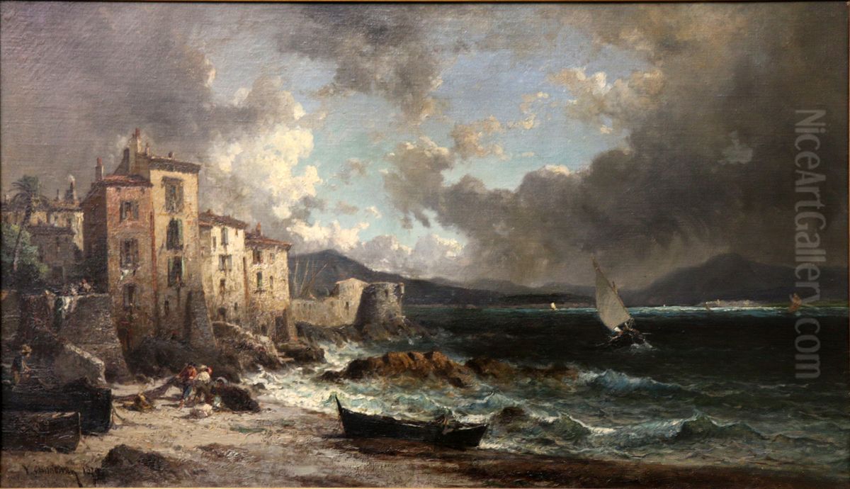 La Ponche a Saint-Tropez. Oil Painting by Vincent Courdouan