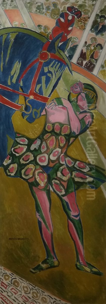 L'Ecuyere verte Oil Painting by Alexis Merodack-Jeaneau