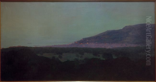 Vue de Trouville, le soir Oil Painting by Felix Vallotton