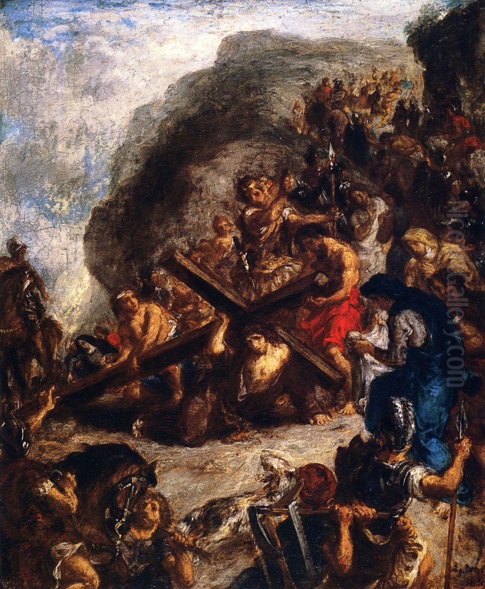 La Montee au calvaire Oil Painting by Eugene Delacroix
