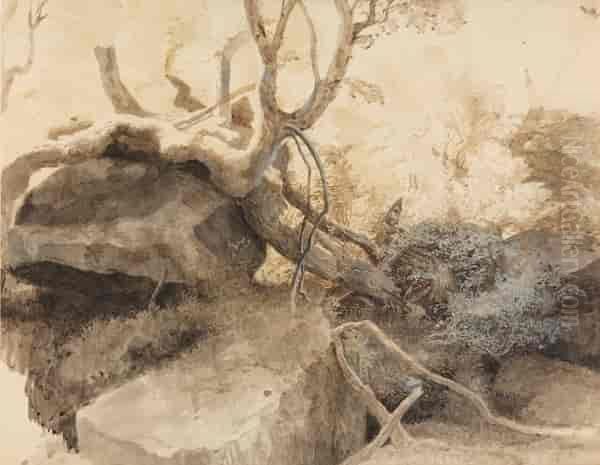 Decaying Forest Oil Painting by August Cappelen