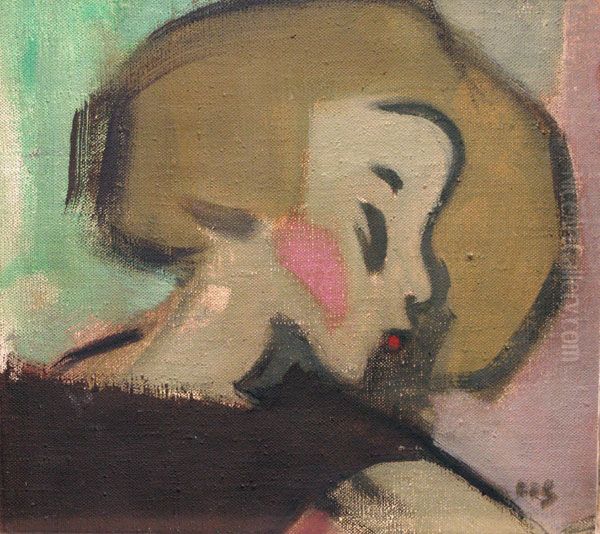 The Apple Girl Oil Painting by Helene Schjerfbeck