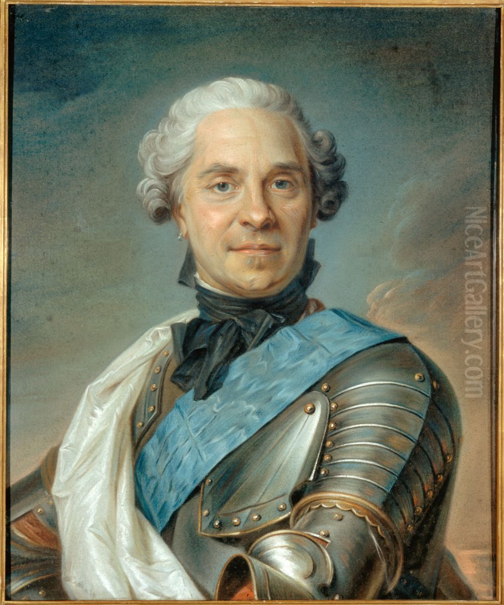 Portrait du marechal de Saxe Oil Painting by Maurice Quentin de La Tour